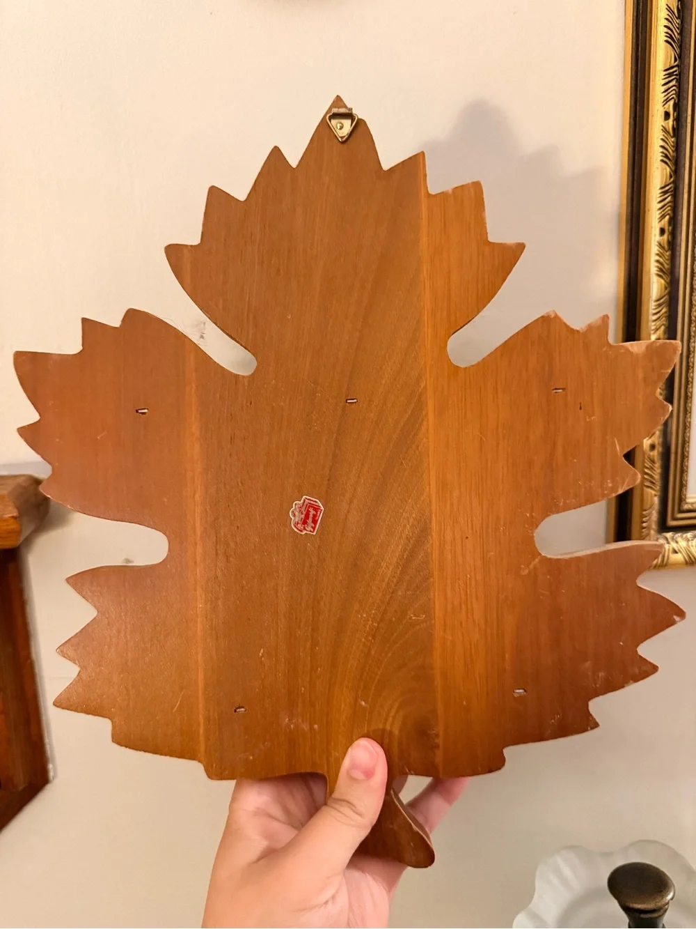 Wooden Maple Leaf Spoon Rack - Brown -